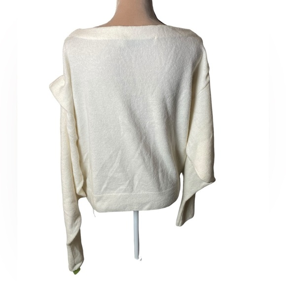 IRO TAHITA GATHERED KNITTED SWEATER IN IVORY - Picture 3 of 7